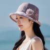 Middle-Aged Mother, Foreign Style Fisherman Hat, Summer Thin Sunscreen, Sun Hat, Curled Flower Top Hat, Mother Hat