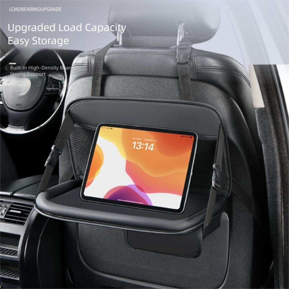 PU Leather Car Seat Back Organizer Multi-functional with Foldable Tray Backseat Storage Bag Portable Hanging Organizer