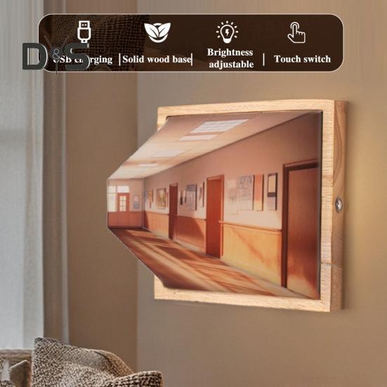 Naked Eye 3D Vision Night Light LED Illusion Atmosphere Light Classic Art Work Design Wall-Mounted Lamp for Bedroom Living Room