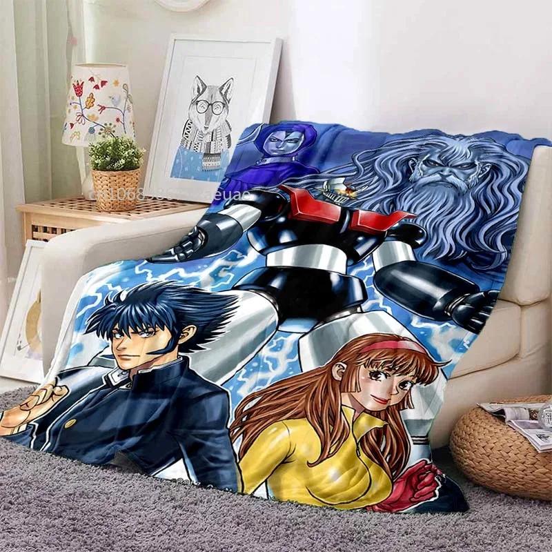 Mazinger Z UFO Robot Grendizer Flannel Blanket Cartoon Anime Children Soft Cover Lightweight Bed Sofa Chair Blanket