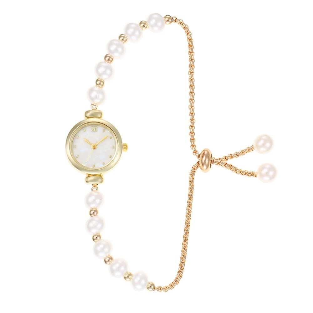 Elegant Pearl Bracelet Watch Round Dial Small Dial Watch Durable Women Quartz Watch Women