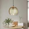 Modern Glass Pendant Light Green Leaf Pattern Ceiling Chandelier For Living Room Dining Room Hotel Indoor Decorative LED Fixture