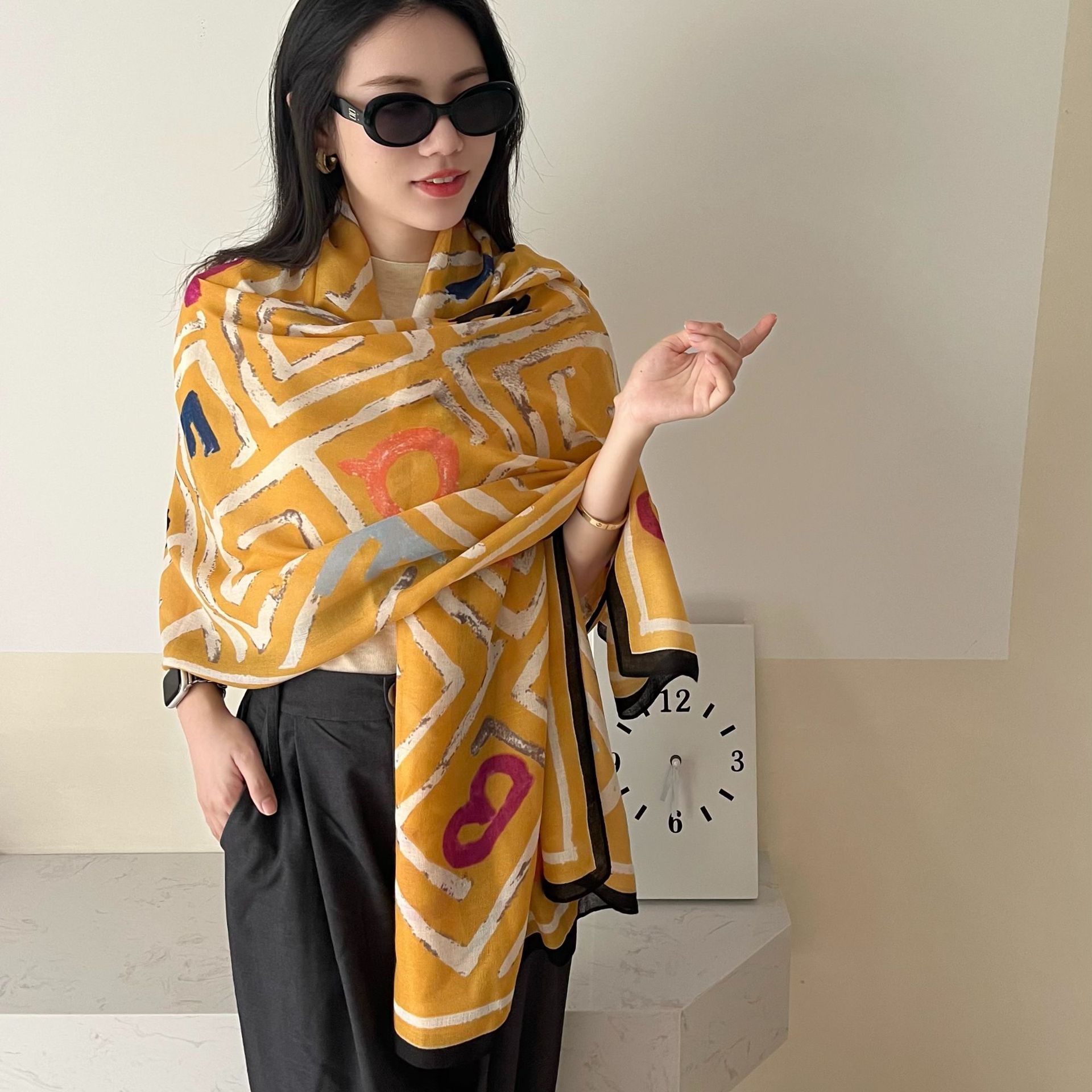 

New cotton and linen scarf women s fashion long neck protection scarf decoration versatile air-conditioned room warm shawl 180*85cm