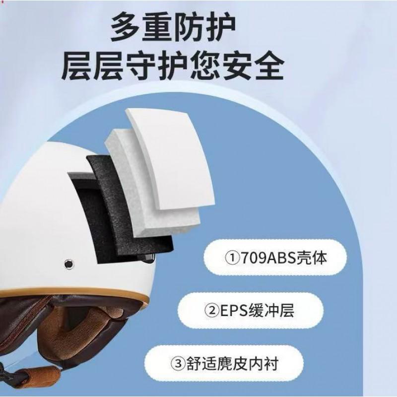 Half Face Motorcycle Helmet All Retro Style Warm Winter Fits Men Women Electric Scooter Safety