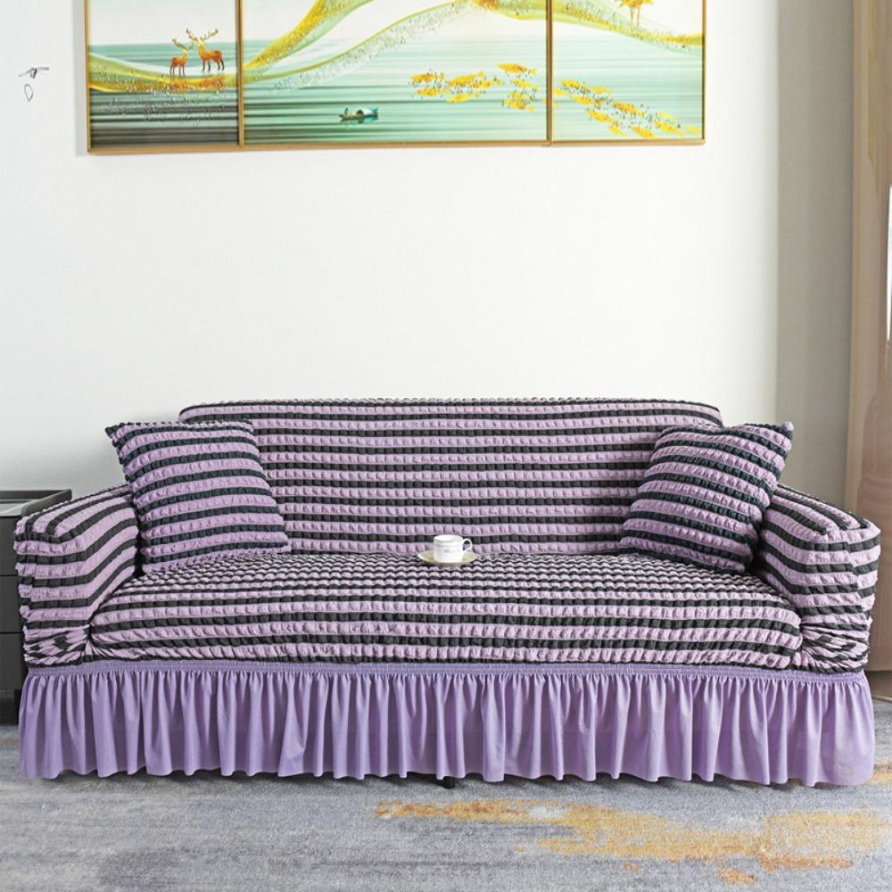 

Premium Thick Bubble Gauze Sofa Cover Full Elastic Lace Universal Fit Sofa Protector All Season Single S 90-140CM