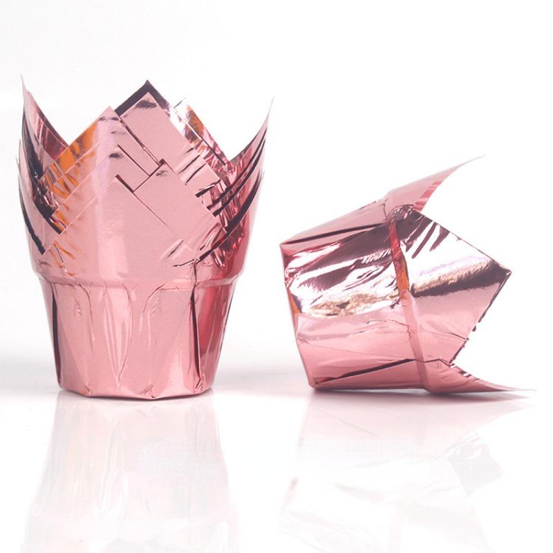 50pcs Newspaper Style Cupcake Muffin Liner Baking Oil Proof Cup Wedding Party Cassettes Tulip Muffin Cupcake Paper Cup Wrapper