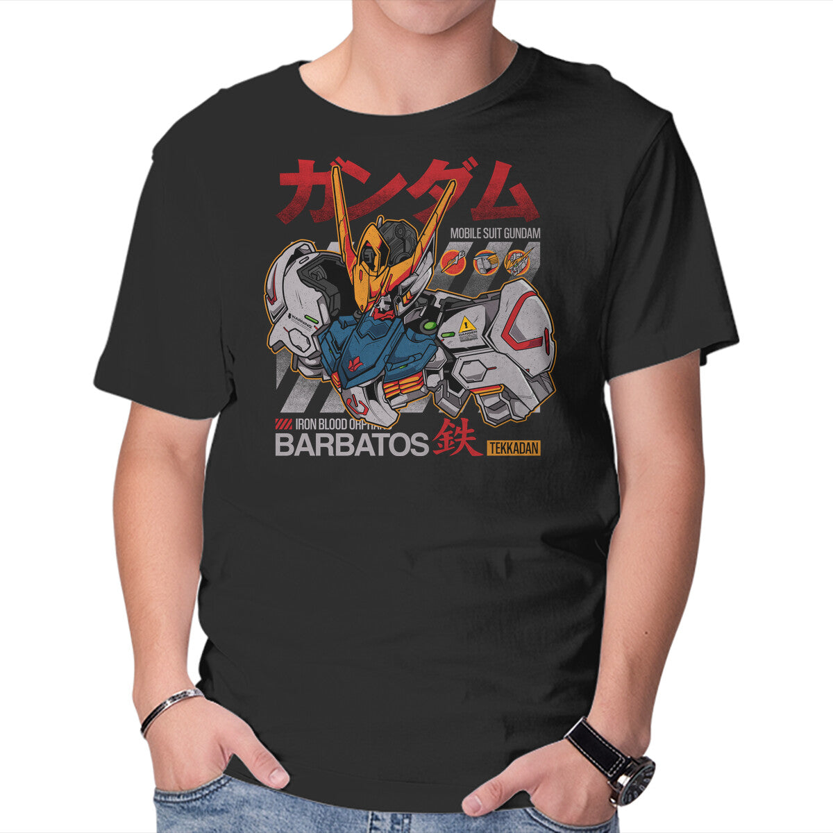 Unisex Crew Neck T-Shirt Tekkadan Army Graphic Short Sleeve Casual Tee L