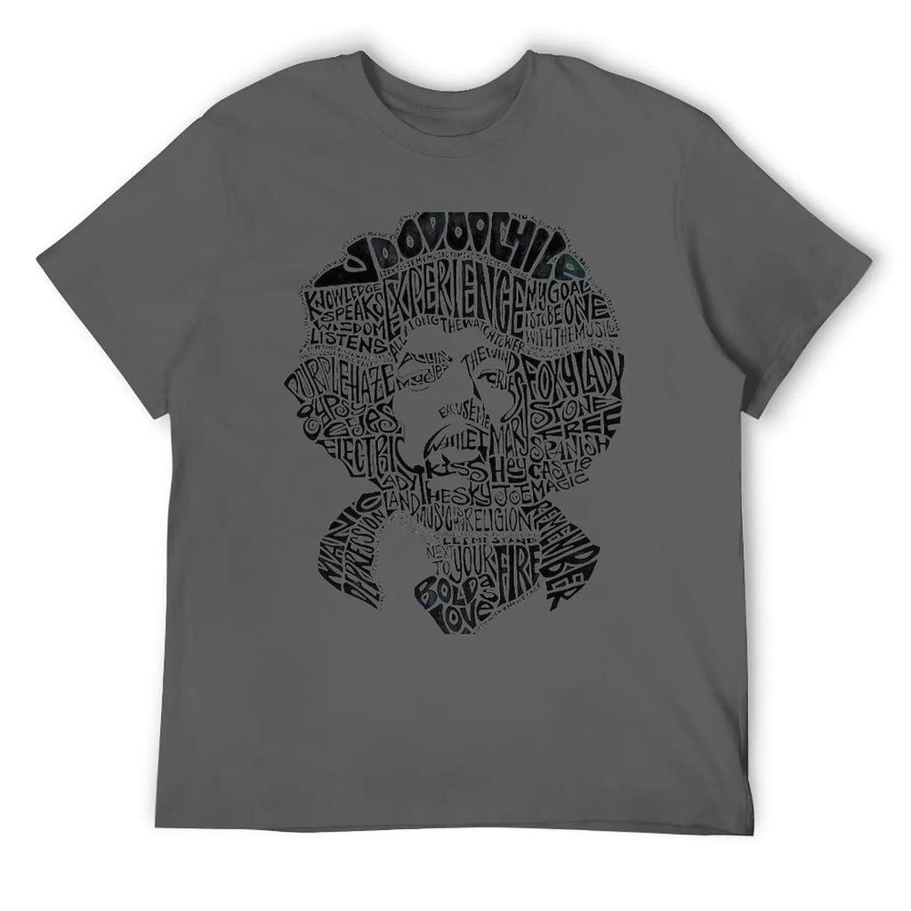 ONeck Retro Tee Shirt Original Man Graphic Tops Large Size Black And White Poster of Jimmy Hendrix T Shirt Fun TShirts