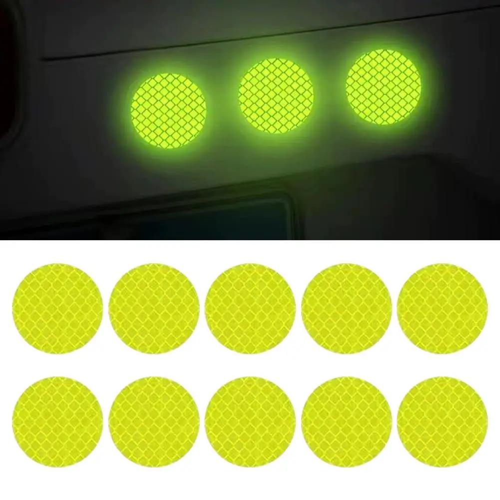 

Motorcycle Reflective Stickers 10pcs 5cm Strong Reflection 300m Visibility Round/square Night Safety Warning Decals For Bik J7p7