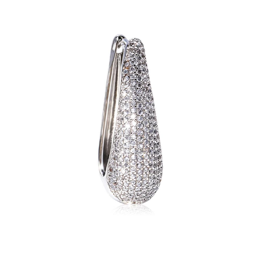 18K Gold-Plated Elegant Zircon Ear Studs - European & American Style Accessories