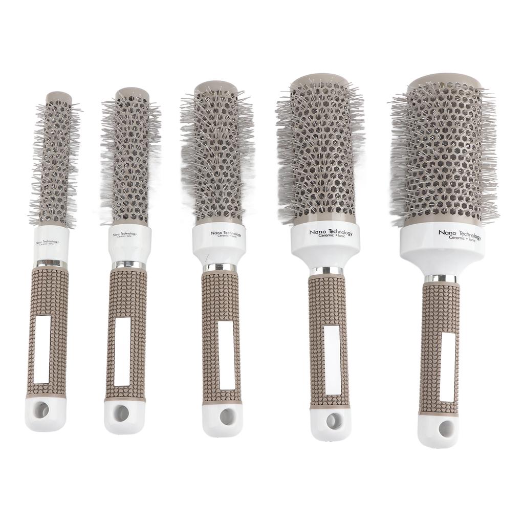 Set de 5 cepillos redondos Cepillo para el cabello con conducción de calor Peine Set de herramientas de peluquería para secado con secador, rizado