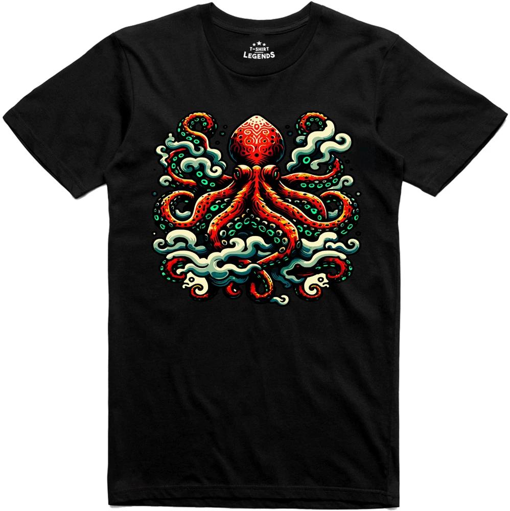 Octopus Unisexs T Shirt Nature Print 100 Cotton Regular Fit T Shirt S