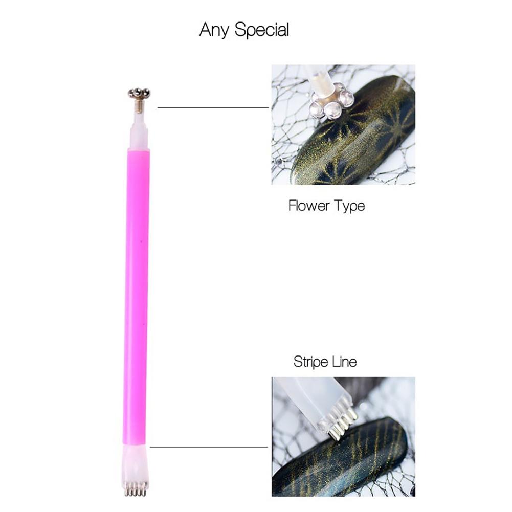 Nail Art Cat Eye Flower Stripe Magnetic Pen DIY 3D Polish UV Gel Manikúra nástroj pro ženy