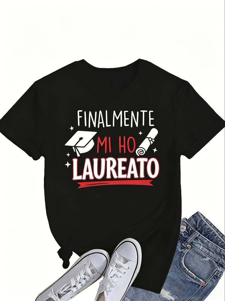 women And mes Red Finally I Graduated Graphic Casual Short Sve Geometric Design with Graduation Unisex All T-Shirt