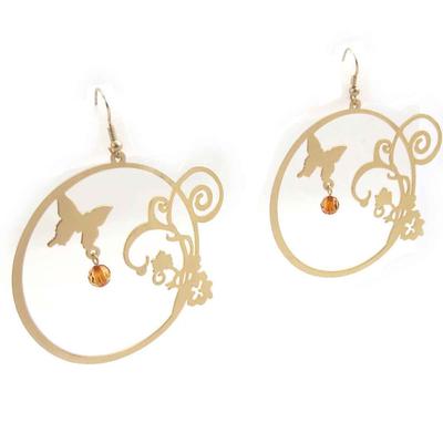 [J7820] - Golden 'Butterflies' Designer Earrings