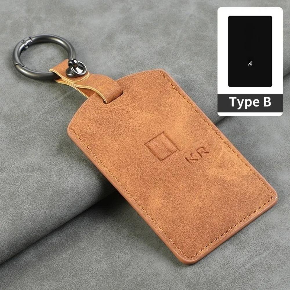 Leather Car Smart Card Slice Remote Key Bag Protective Shell Buckle for ZEEKR 001 009 007 X Accessories
