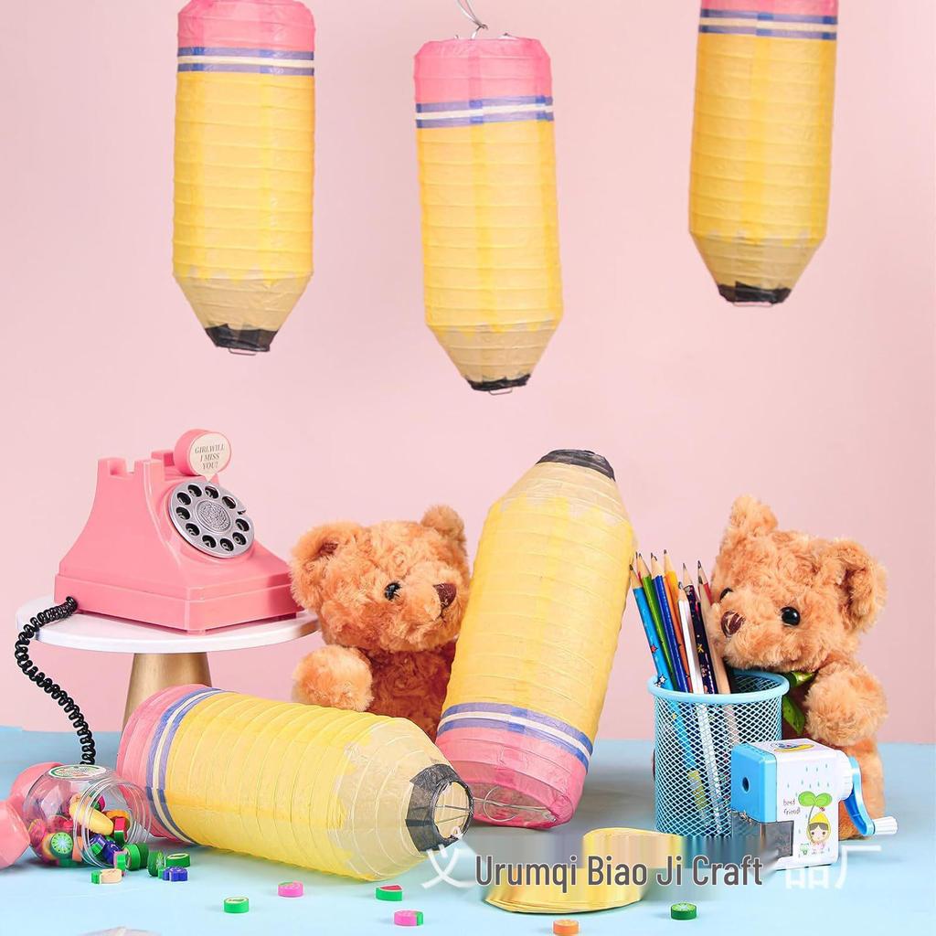 Back-to-School Pencil and Paper Lantern Hanging Decorations for Classroom and Party Bunting