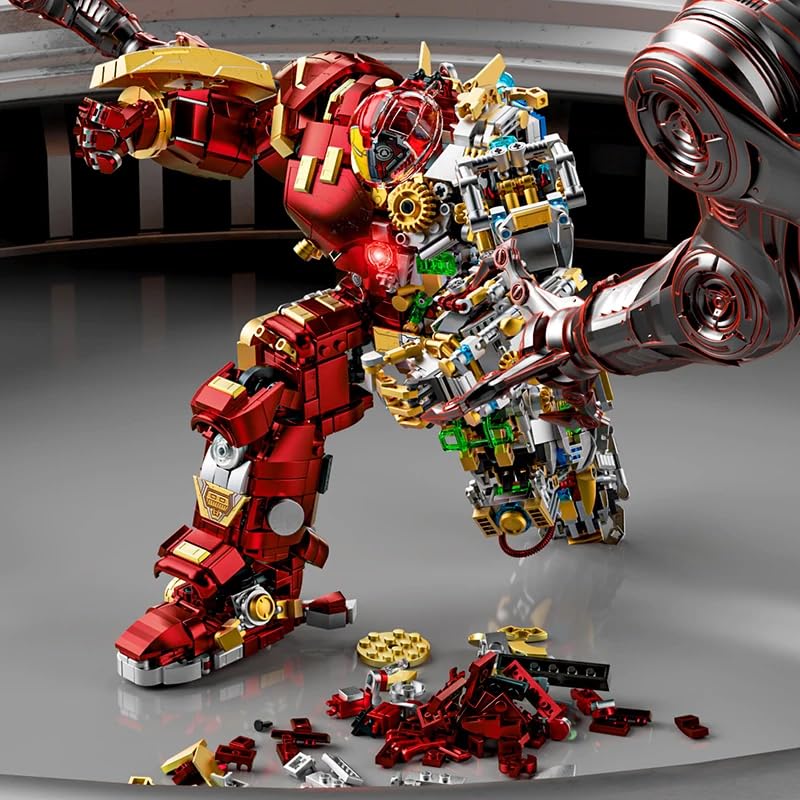 Zmart Iron Hero Block Action Figure Mark Building Set (2700+ pieces) - Buster Mech Mech Suit Block Robot Man Armor Building Set - Large Model with LED
