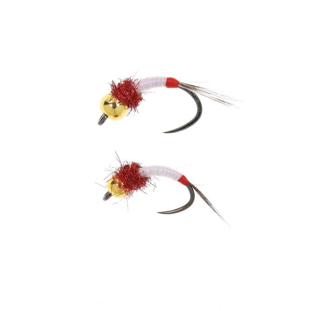 6PCS #14 #16 Barbless Brass Bead Head Nymph Fly Fishing Flies Fast Sinking Wet Fly For Trout Grayling Perch Bass