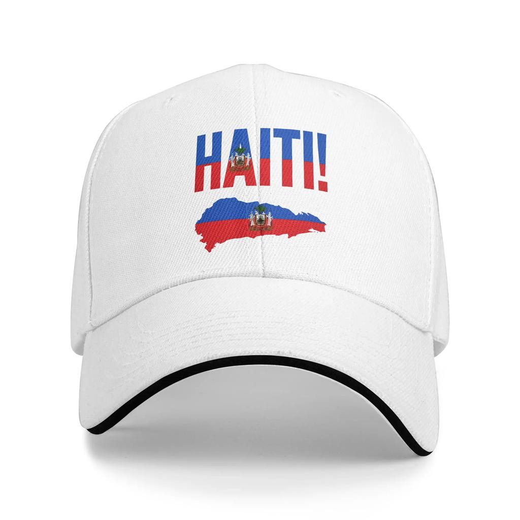 Haiti Design Sandwich Hat Unisex RetroBaseball Caps Sandwich Hat Adjustable Polyester Sun Caps Summer Cap
