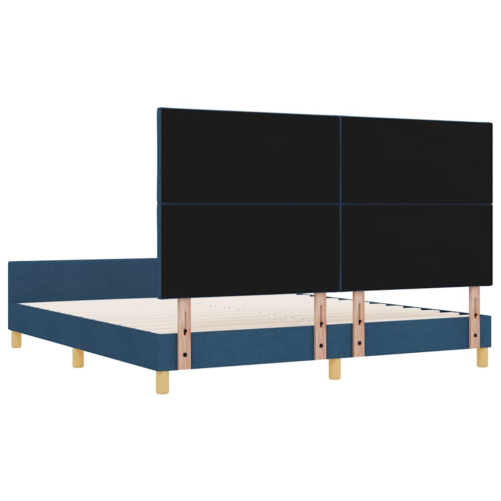 Bed Frame with Headboard Blue 180 x 200 cm Fabric