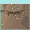 Stylish Geometric Titanium Steel Layered Chain Necklace For Women With Elegant Tassels