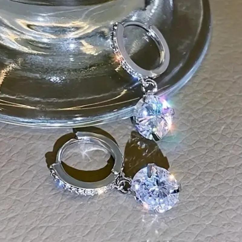 Fasjonable Dame Glitrende Vanndråpe Øredobber Anheng Sjarm Full Diamant Øredobber Smykker