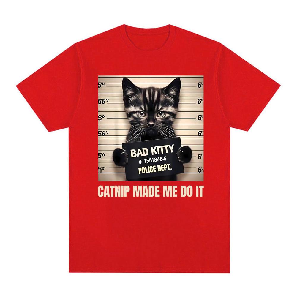 Mugshot for Cat Lover Cat Mom Cat Dad Graphic Tee Shirt Unisex Women Short Sleeve Cotton T Shirts Fashion Gothic T-shirt Streetwear