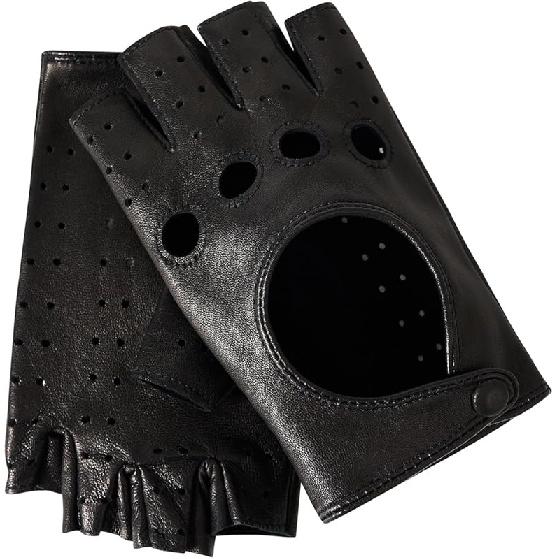 Driving Gloves For Women Leather Fingerless Unlined Lambskin Gloves Medium