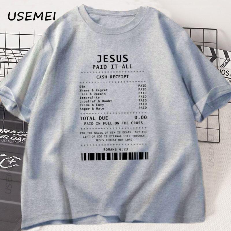Jesus Paid It All T Shirt Christian TShirt Jesus Loves Me Tshirt Trendy Faith Religious Tees Unisex Women Cotton Loose Clothes