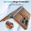 for Samsung Galaxy Z Fold 7 With Card Holder RFID Blocking,Built in Slide Lens Cover & Hinge Protection&Kickstand & Screen Protector,Wallet Case-Gold