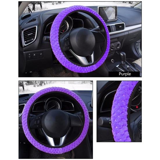 Universal Plush Car Auto Steering Wheel Covers Handlebar Protector Guard Decor