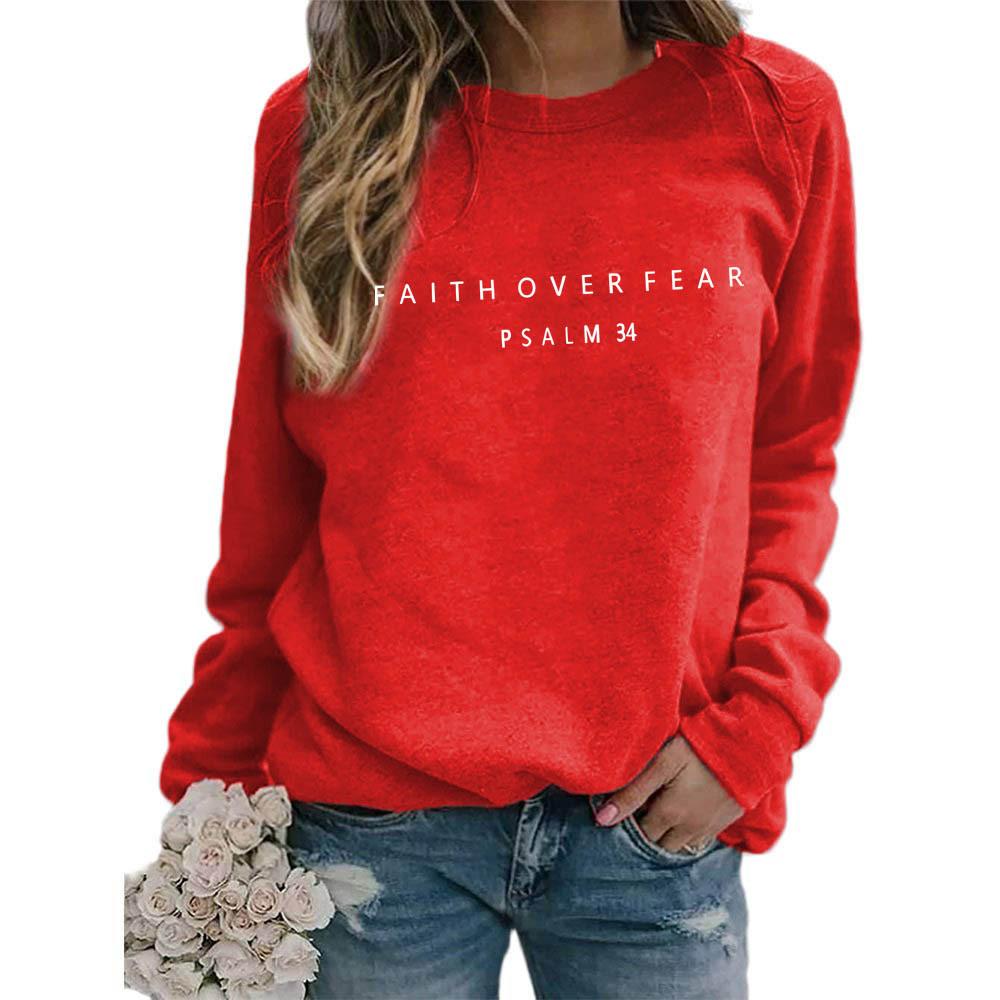 Women's Crew Neck Long Sleeve Loose Fit Sweatshirt Casual Letter Graphic Pullover