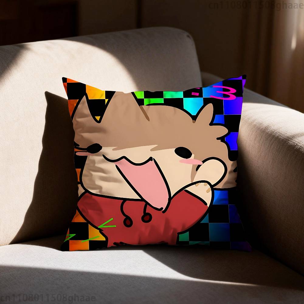 Anime Eddsworld Tord Pillow Case Sofa Living Room Bedroom Headboard Backrest Cushion Square Cushion Nap Time
