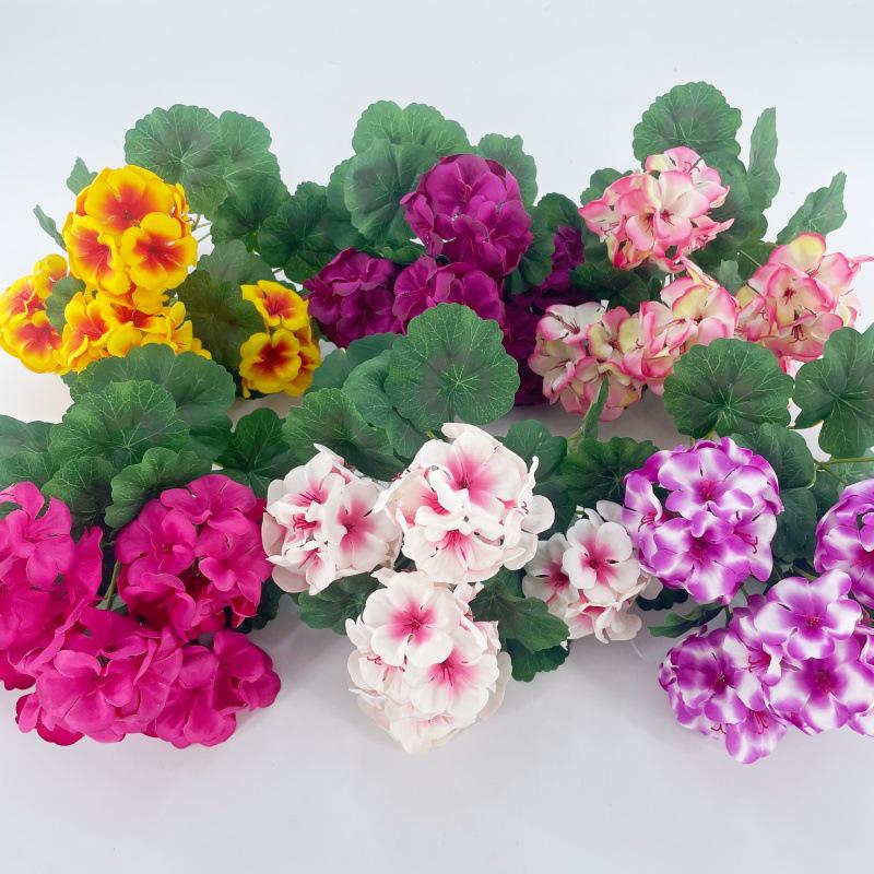 High-Quality Artificial Geranium & Begonia Flowers for Home & Outdoor Decor