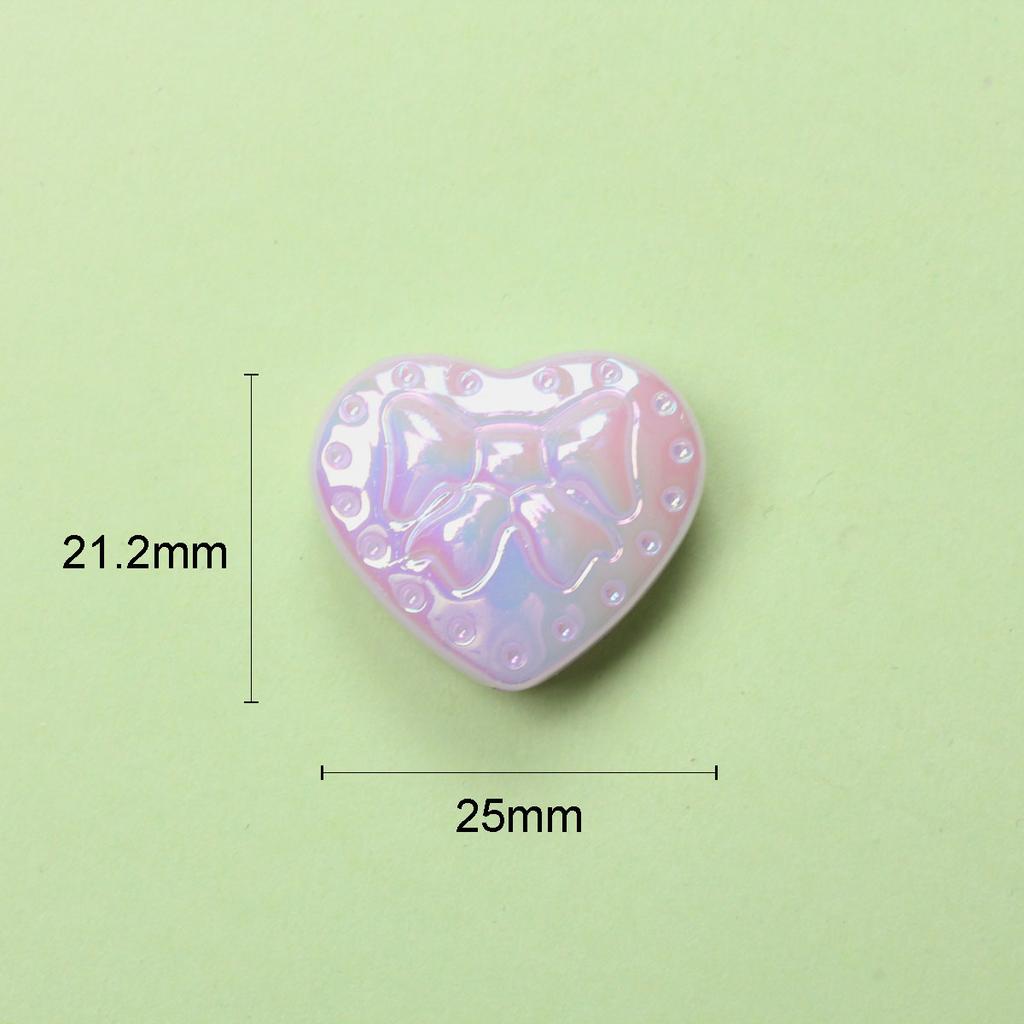 DIY Schmuckmaterial 25*21,2mm Für Schmuckherstellung Acryl Bonbonfarbe Spacer Lose Perlen Mode Herzperlen 10Stk/Set 25*21mm DIY Zubehör