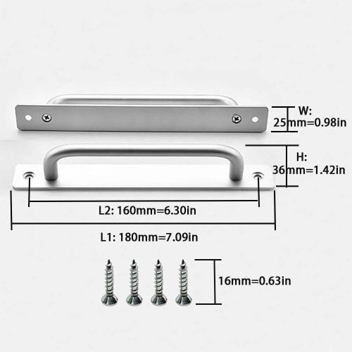 UULU 2-Pack Aluminum Alloy Door Handles, Cabinet Pull Handles, Door Handles, Shelf Handles, Bathroom Decor, Large Size, Metal Door Knobs with Screws (