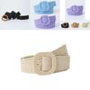 Trendy Women's 4cm Square Buckle Pp Grass Elastic Waist Belt In Delightful Pastel Shades For A Fresh Look