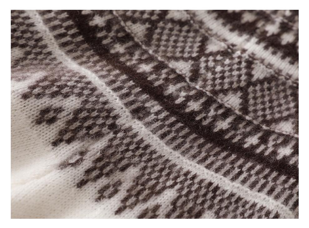 Lekasha Unisex Cashmere Fair Isle Jacquard Pullover for Autumn/Winter