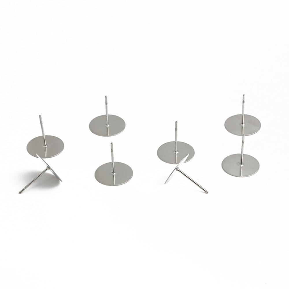 100-200pcs Stainless Steel Blank Post Flat Earring Stud Base Pins Earrings Earplug For DIY Earrings Jewelry Making Accessories