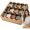 Bamboo Wood 12 Compartment Spice Rack Organizer For Kitchen Multi-Tier Storage Shelf With Jars