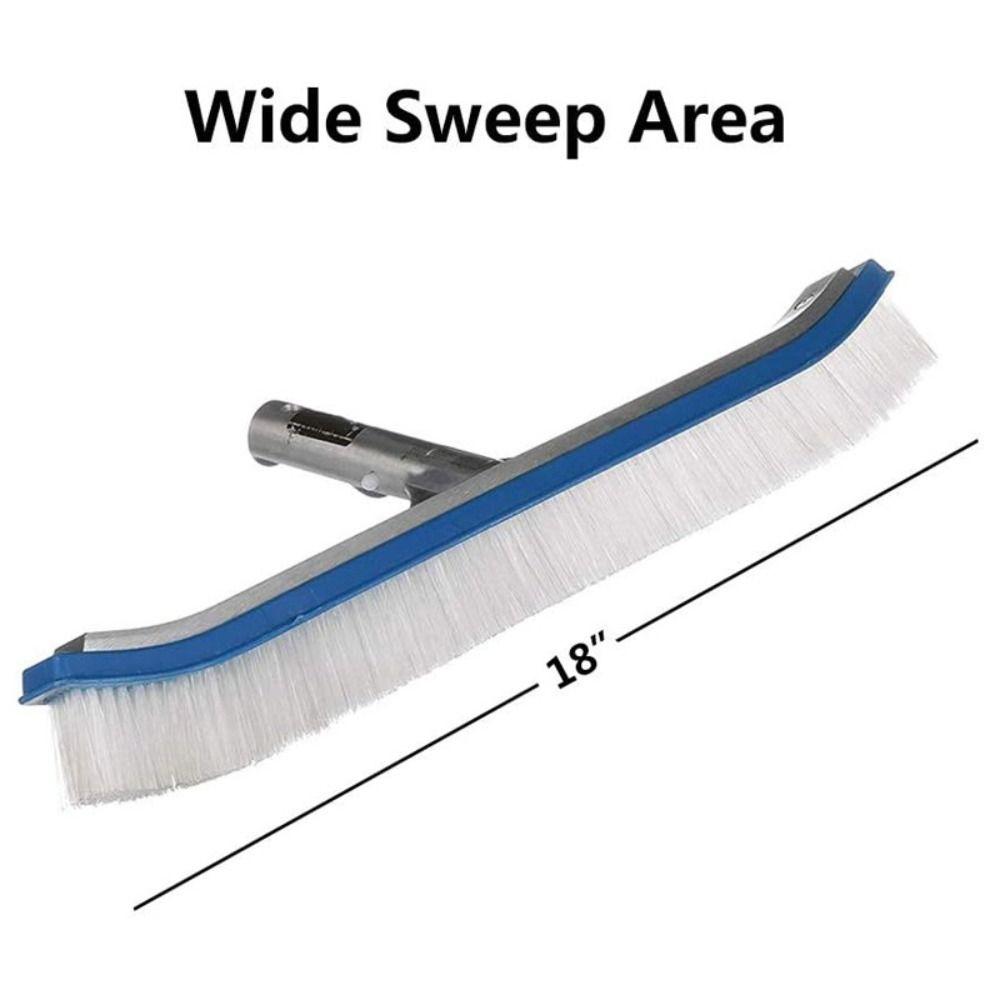Stainless Steel Brush Pool Cleaning Brush Aluminum Handle Pool Wall Brush  Floor Cleaning