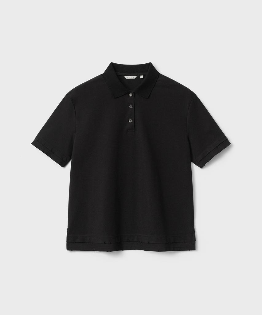 Bellie (W) Essential Layered Polo Shirt - Black