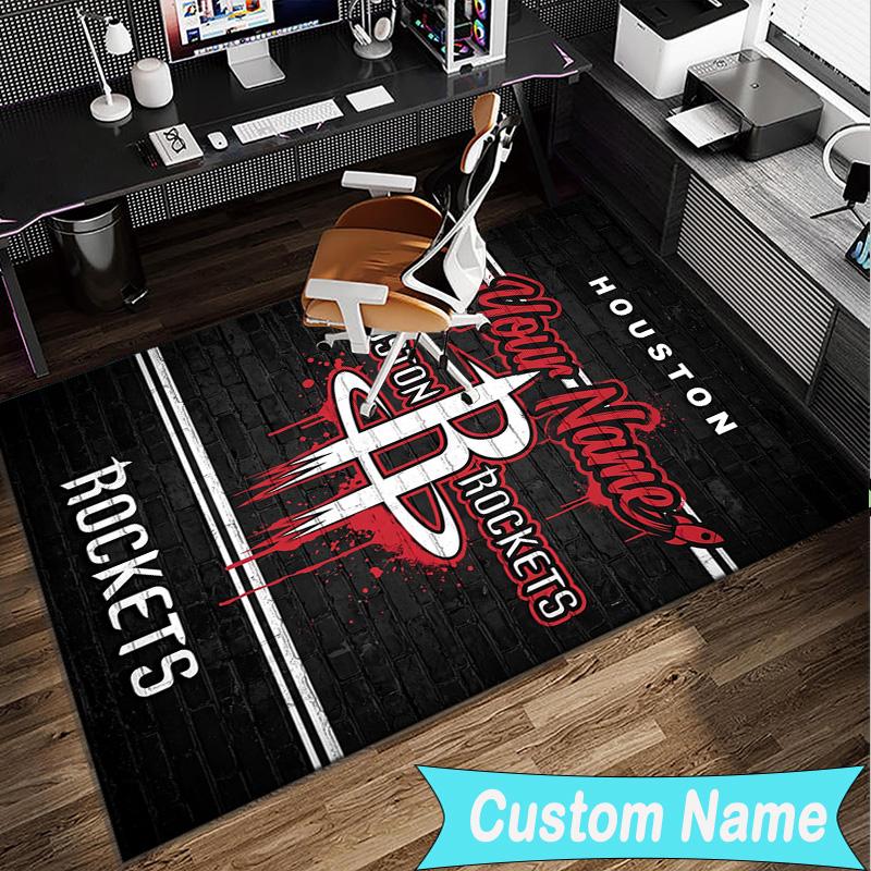 Custom Name Rug Rockets Team Art Area Rug Suitable for Indoor And Outdoor,Carpets for Homes, Offices,Living Rooms,Home Decor,Christmas Gift