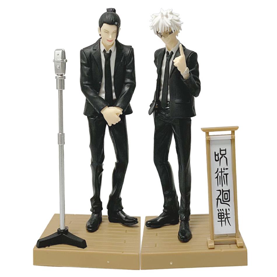 Nowa figurka Anime Jujutsu Kaisen 17cm Garnitur Gojou Satoru Figurka Akcji Przystojny Mężczyzna w Garniturze Figurka Geto Suguru Model Kolekcjonerski PVC