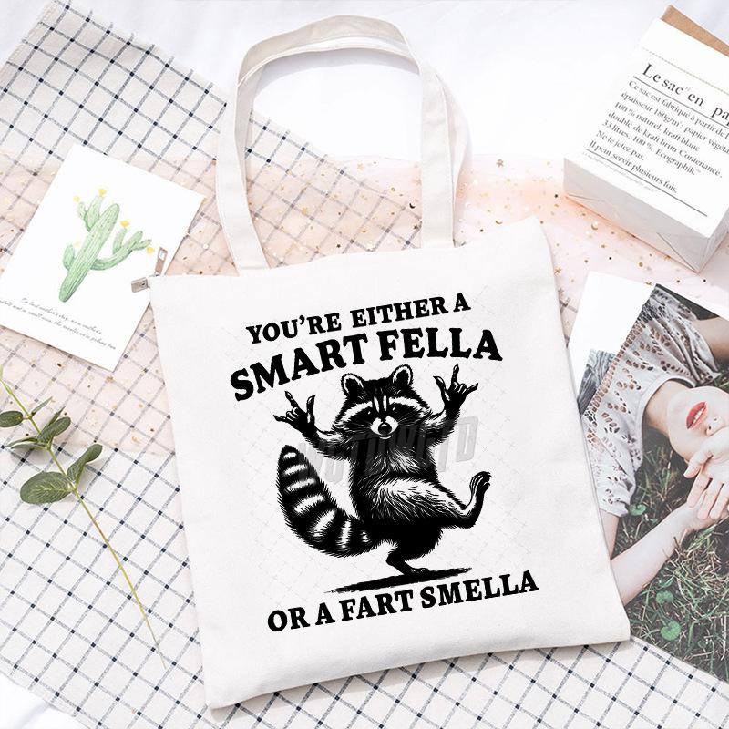 

Canvas Bag Niche Cartoon Raccoon Tote Bag Commuter Portable Student Women s Fashion Shoulder Bag No specification