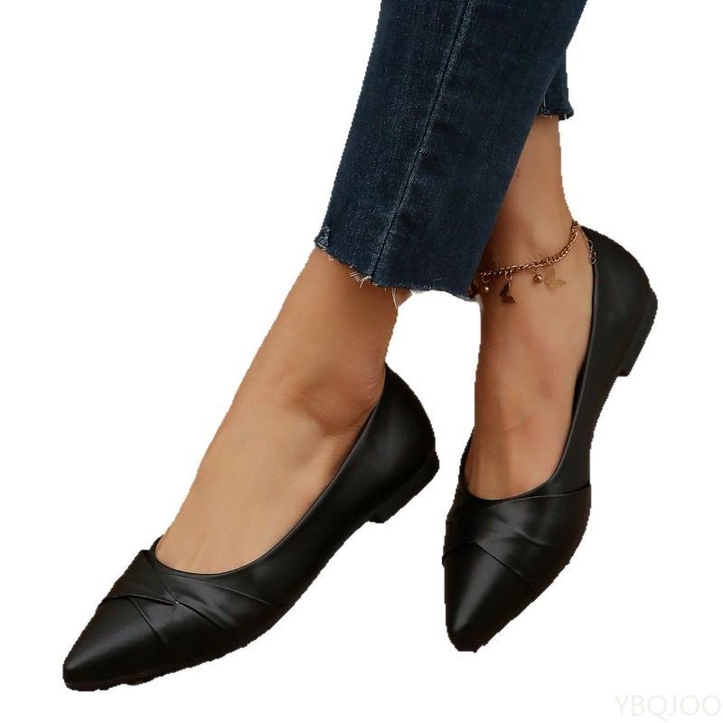 Women's Spring New Shallow Mouth Fashionable Versatile Flats Casual Comfortable Soft Bottom shoes Elegant Simple Work Shoes
