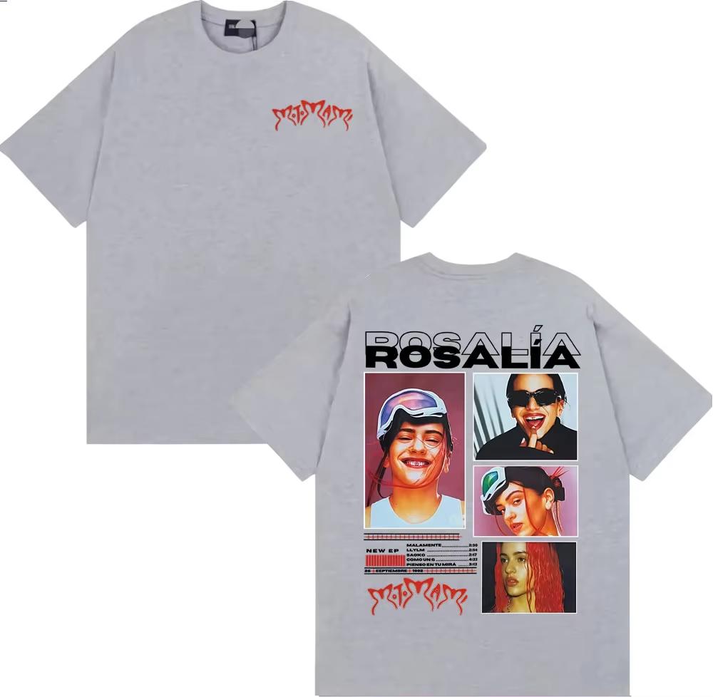 Sängerin Rosalia Motomami Album 2026 Druck T-Shirts Unisex Unisex Mode Hip Hop 90er Vintage T-Shirt Kurzarm Übergröße T-Shirts