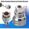 2PCS Socket Wrench Set,Multi-Function Universal Tool - Universal Maintenance Tool, 10-19mm Universal Adjustable Socket Wrench,Impact Grade 3/8"
