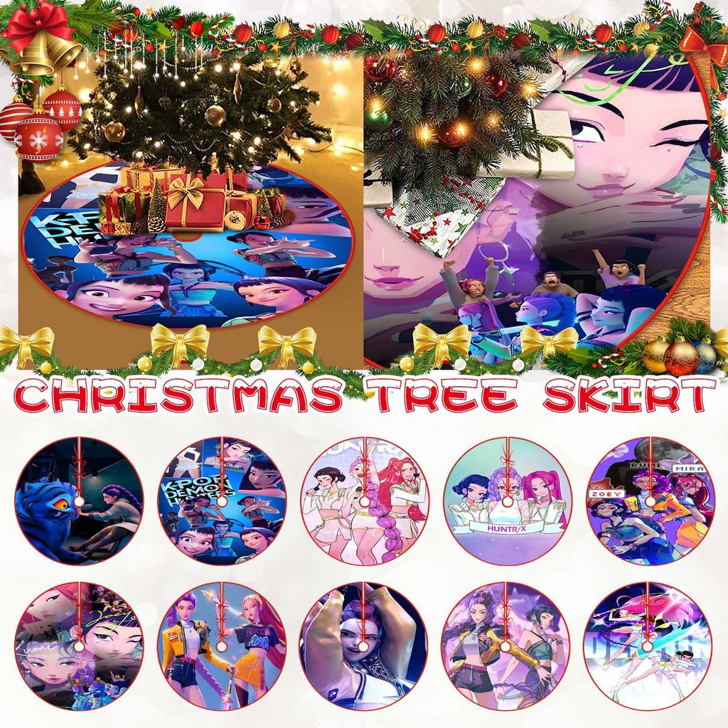 Christmas Tree Skirt Decoration For Home Xmas Tree Decorations Skirt Ornament Festive Holiday Party Decorations Indoor Outdoor